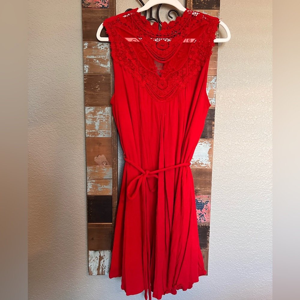 Torrid Red Lace and Gauze Dress